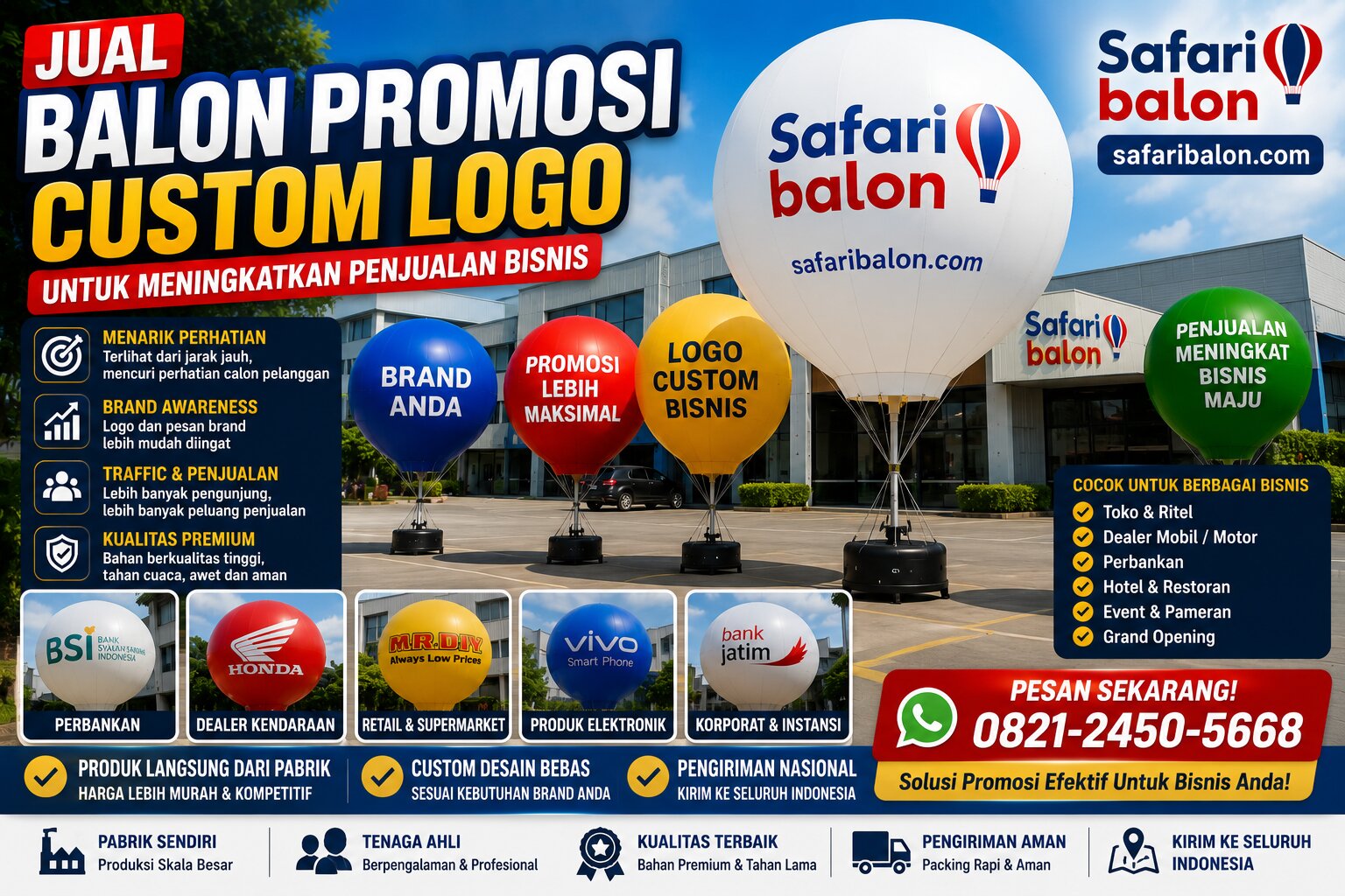 Jual Balon Promosi Custom Logo untuk Meningkatkan Penjualan Bisnis