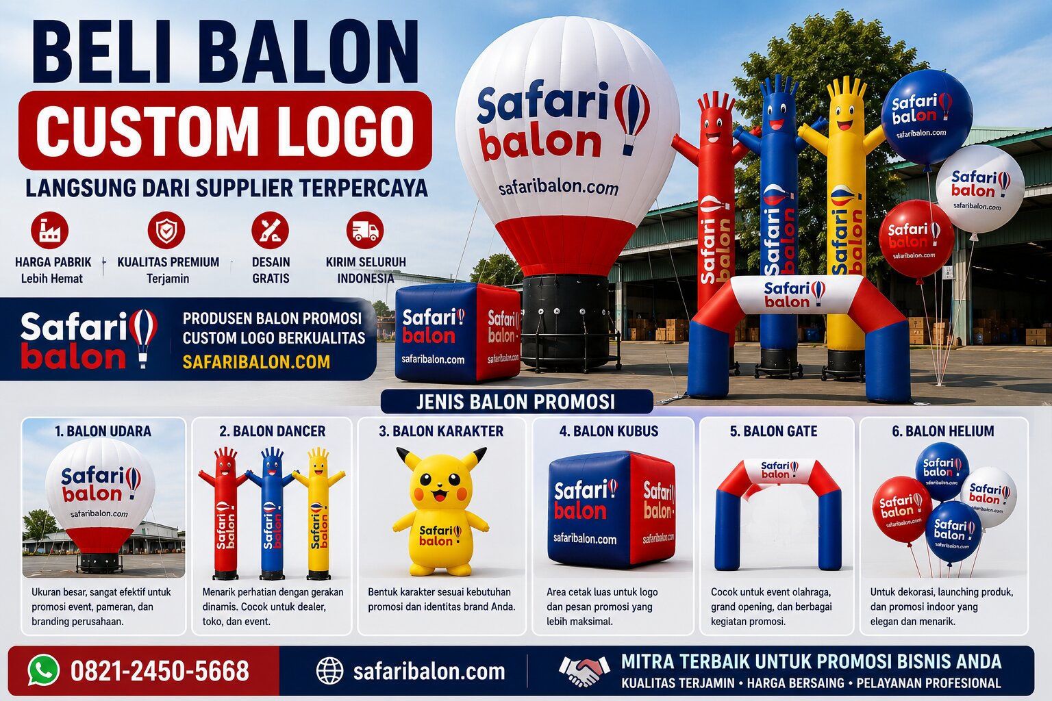 Beli Balon Custom Logo Langsung dari Supplier Terpercaya Safari Balon