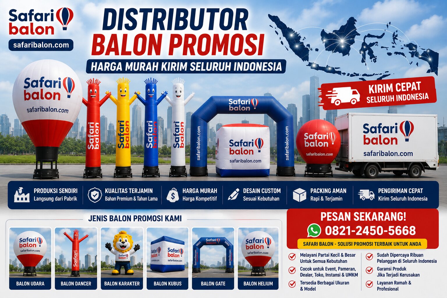 Distributor Balon Promosi Harga Murah Kirim Seluruh Indonesia