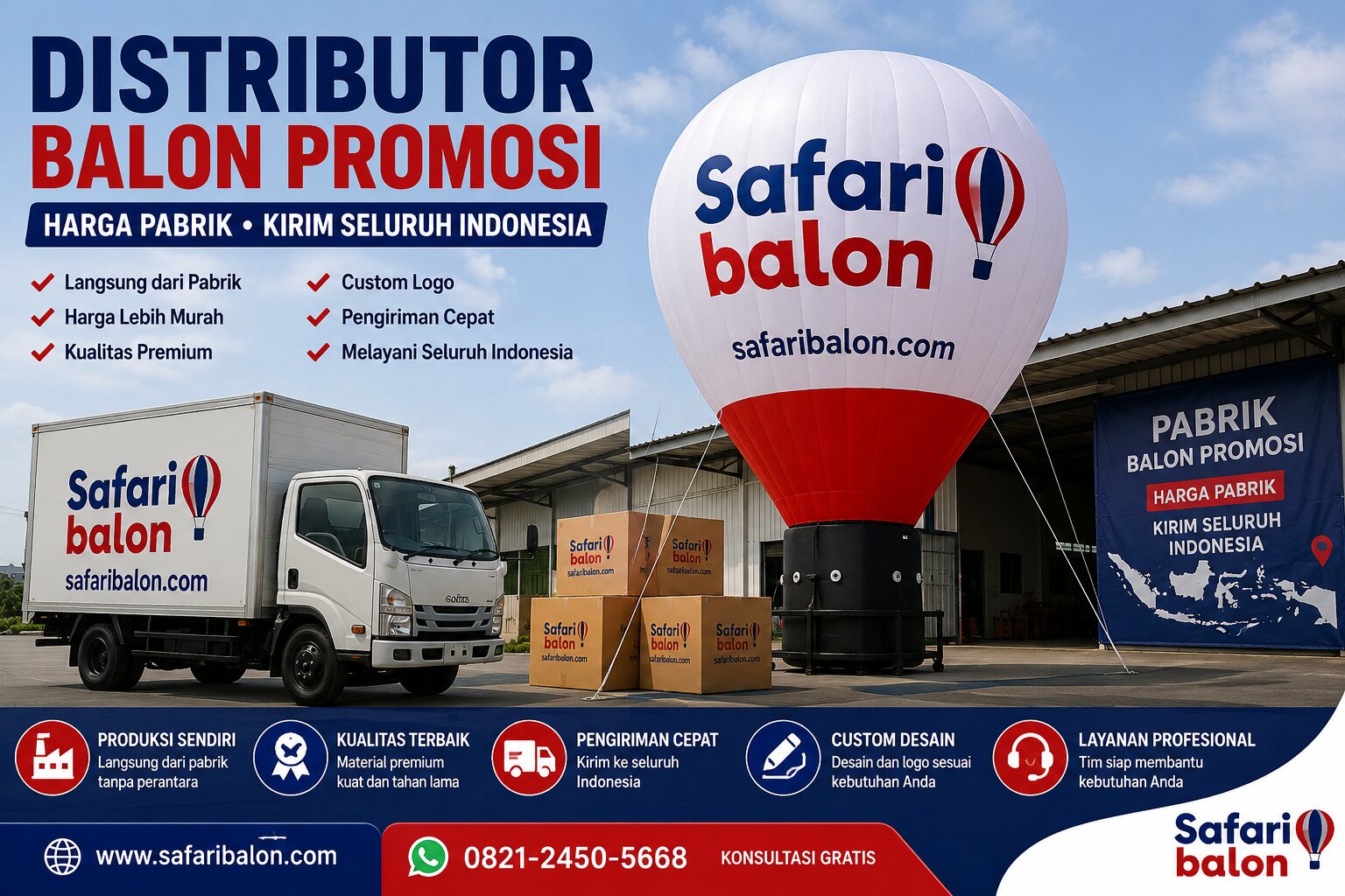 Distributor Balon Promosi Harga Pabrik Kirim Seluruh Indonesia Safari Balon