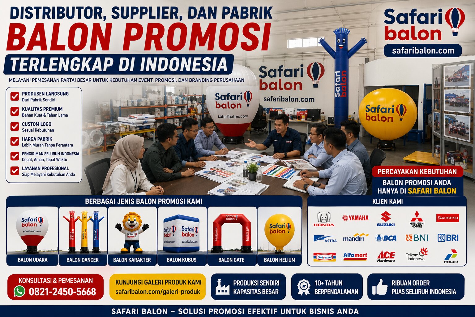 Distributor, Supplier, dan Pabrik Balon Promosi Terlengkap di Indonesia
