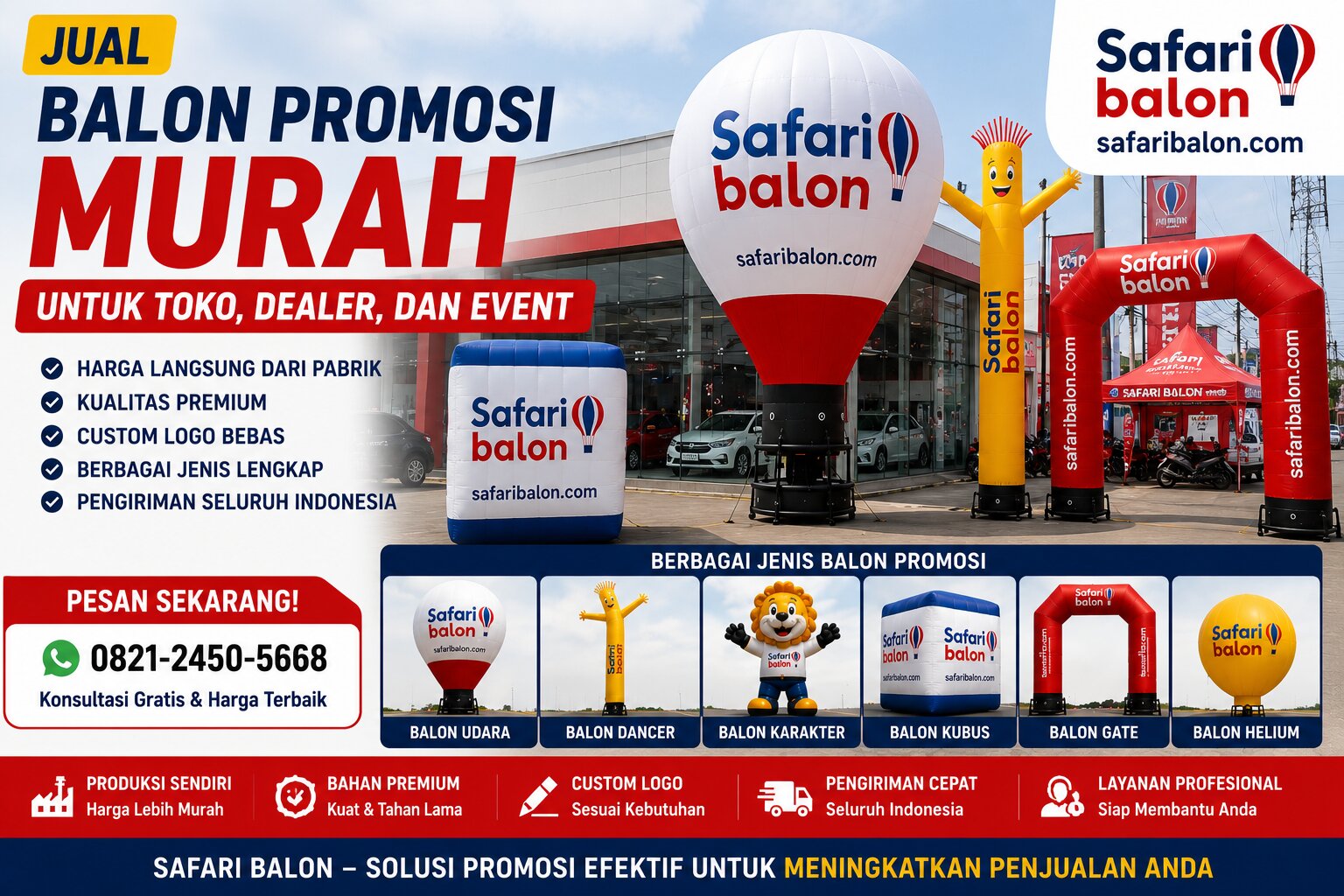Jual Balon Promosi Murah untuk Toko, Dealer, dan Event