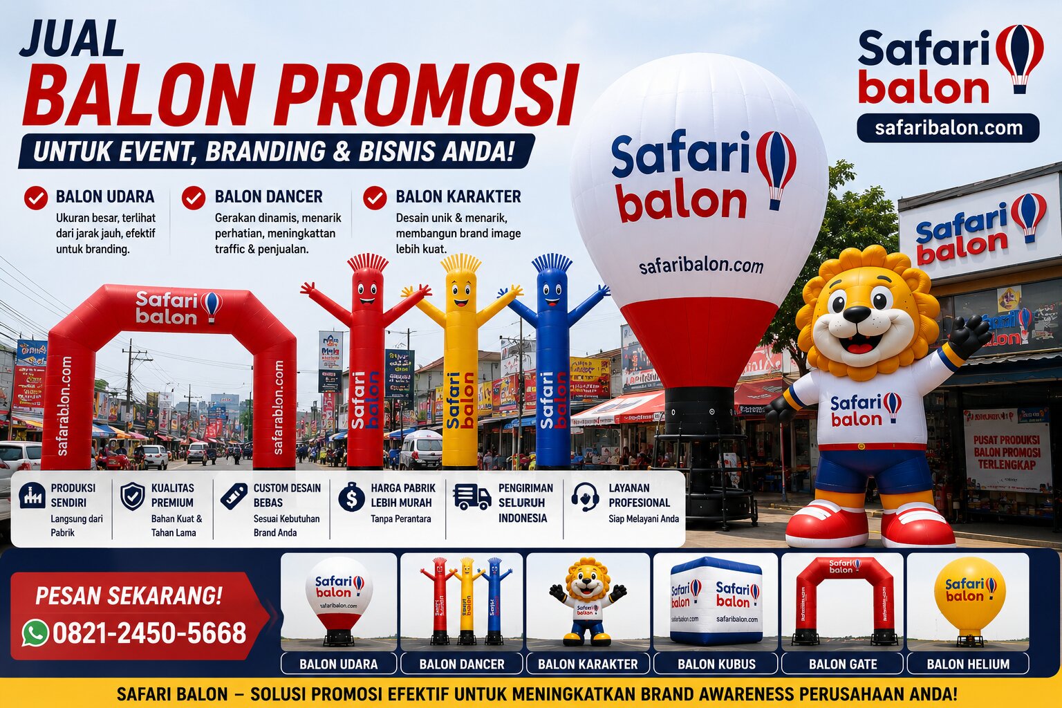 Jual Balon Udara, Balon Dancer, dan Balon Karakter untuk Promosi