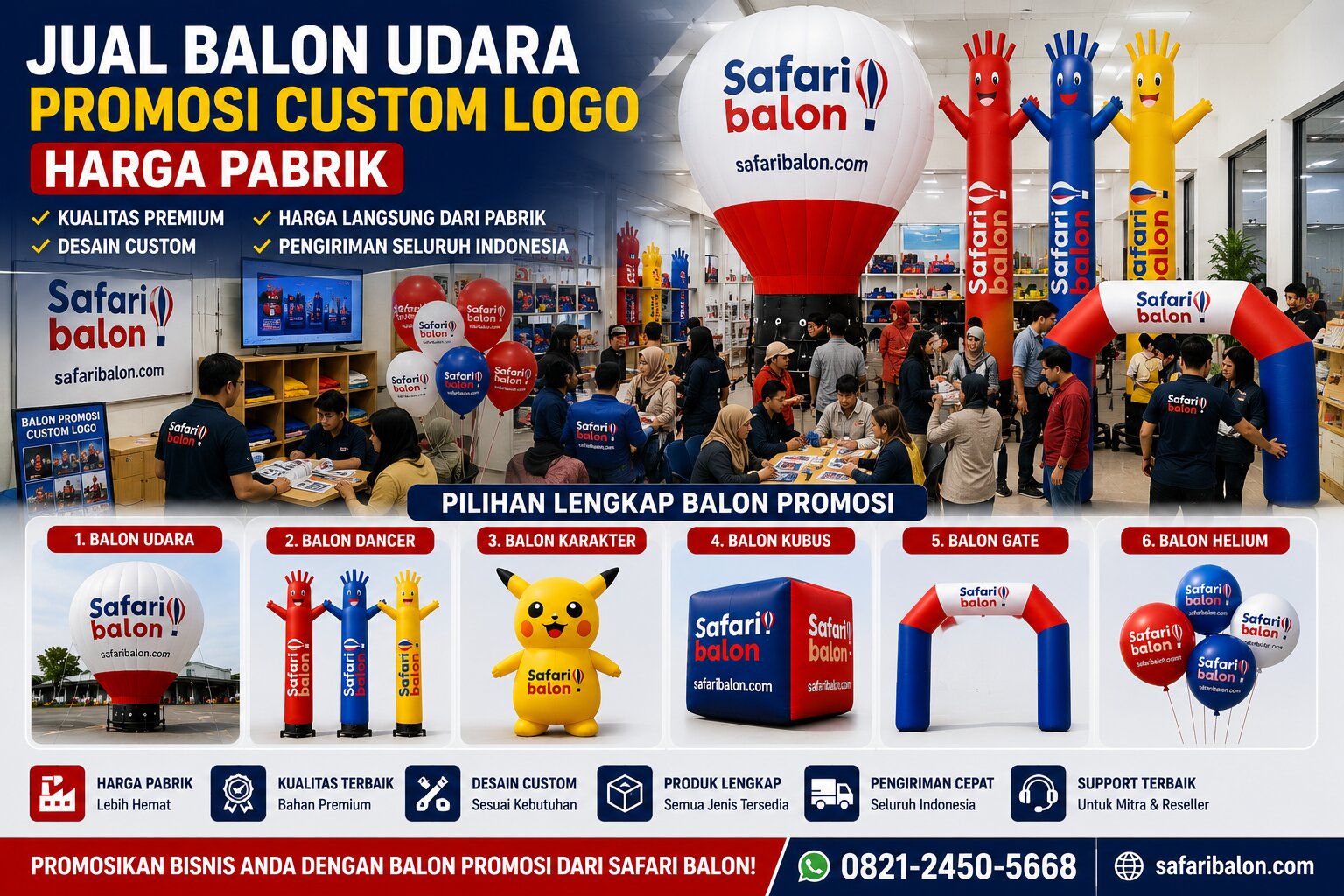 Jual Balon Udara Promosi Custom Logo Harga Pabrik