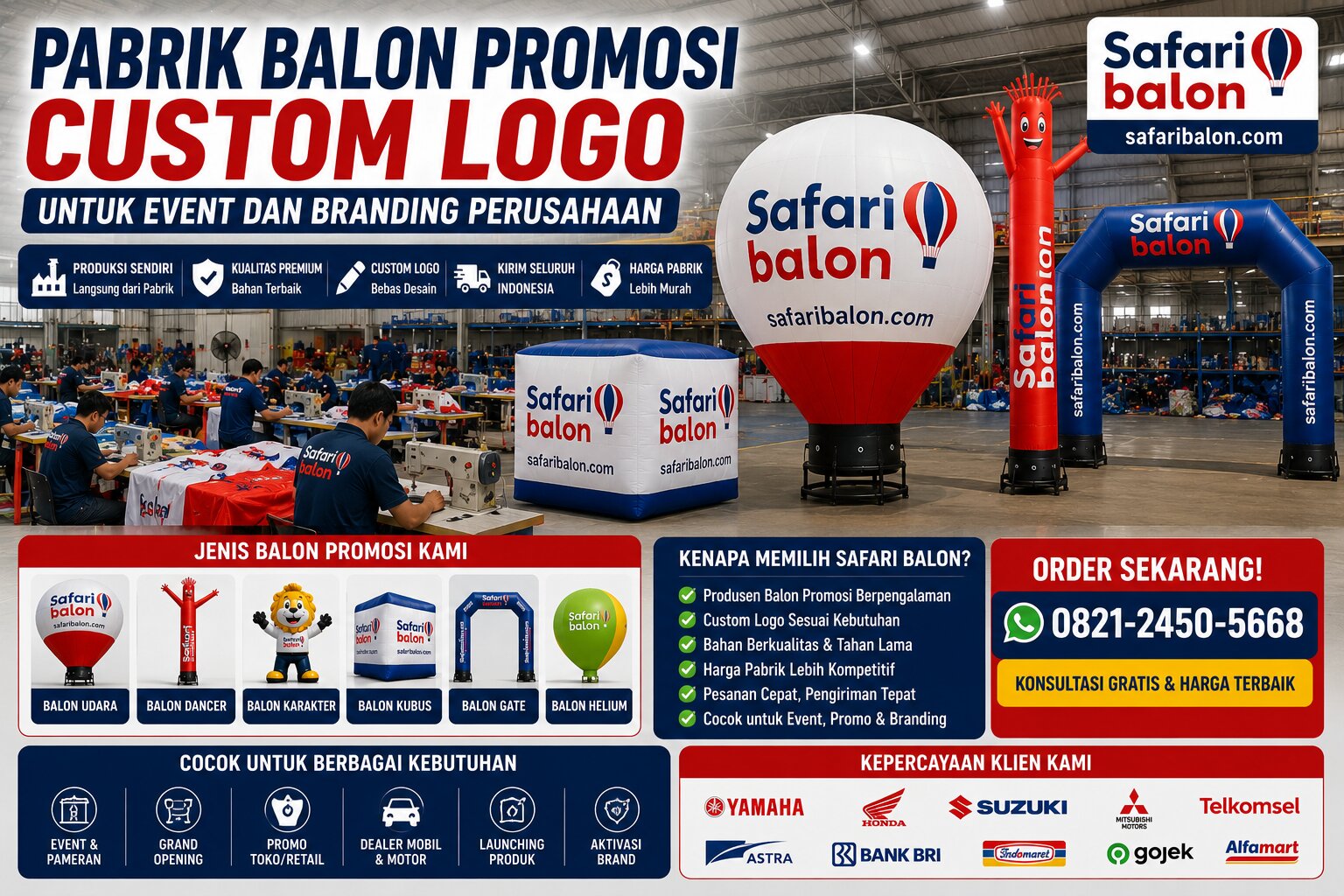 Pabrik Balon Promosi Custom Logo untuk Event dan Branding Perusahaan