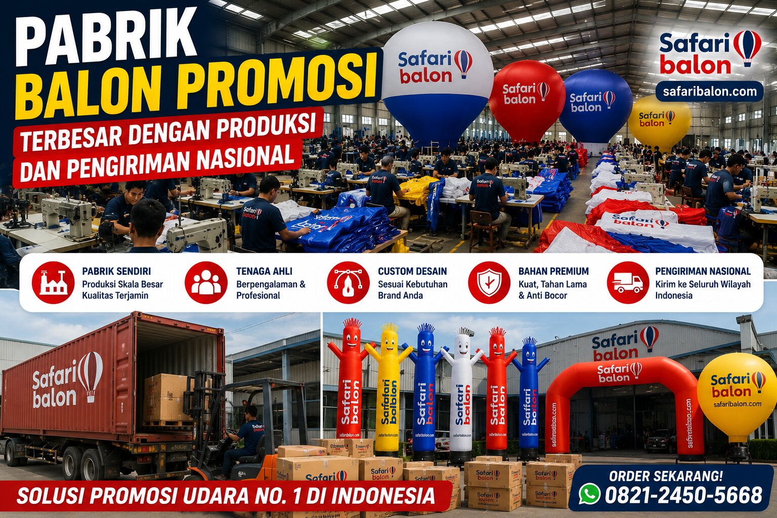 Pabrik Balon Promosi Terbesar dengan Produksi dan Pengiriman Nasional