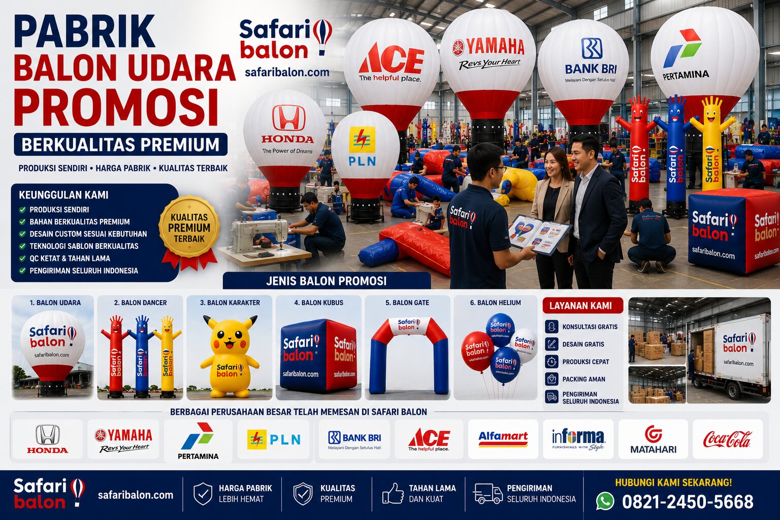 Pabrik Balon Udara Promosi Berkualitas Premium