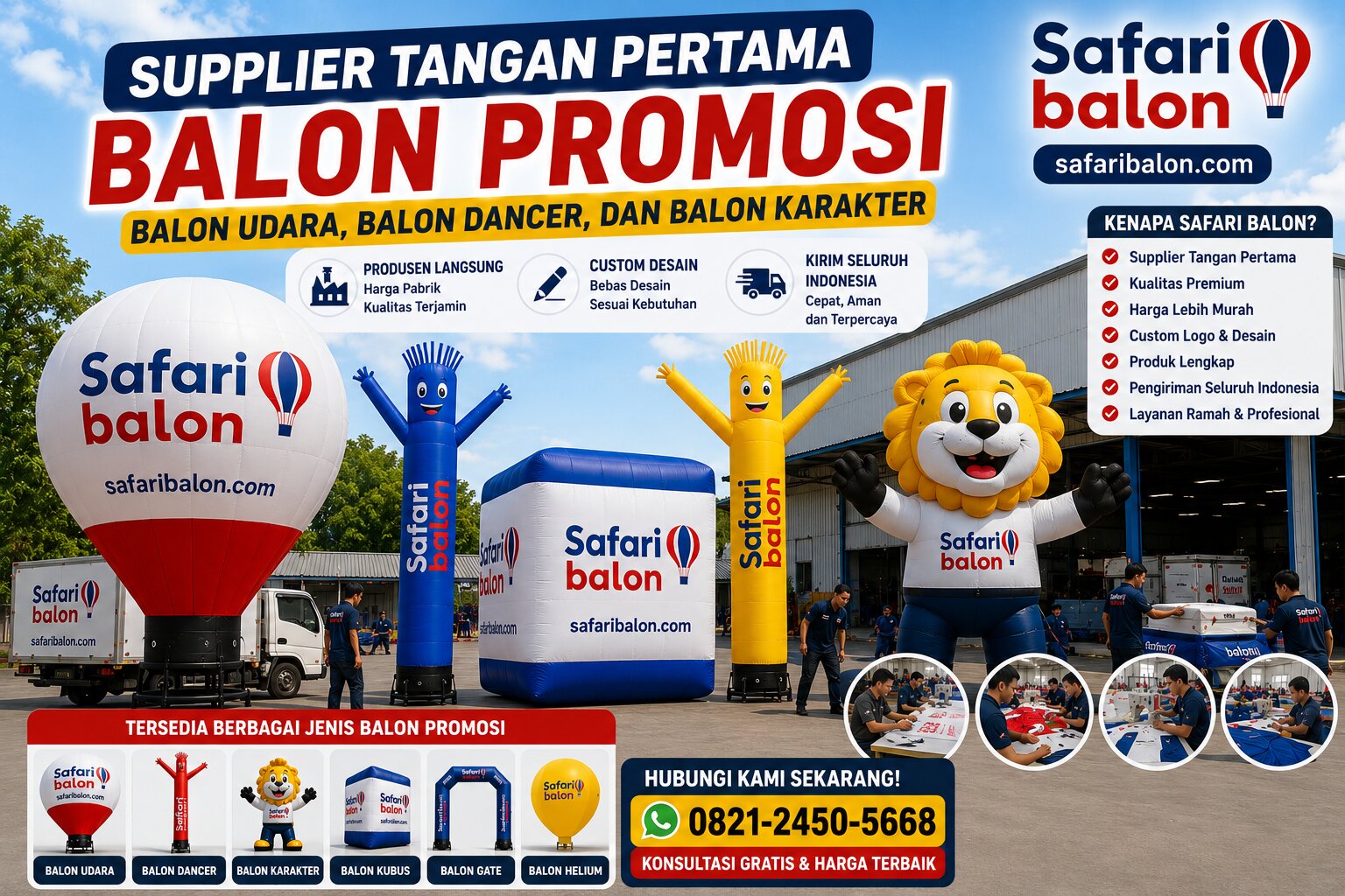 Supplier Tangan Pertama Balon Udara, Balon Dancer, dan Balon Karakter