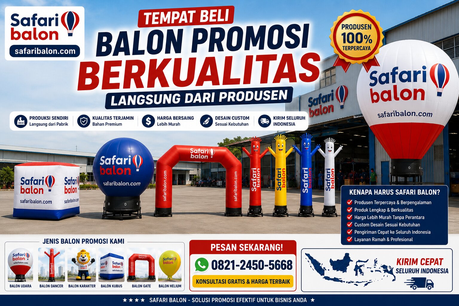 Tempat Beli Balon Promosi Berkualitas Langsung dari Produsen