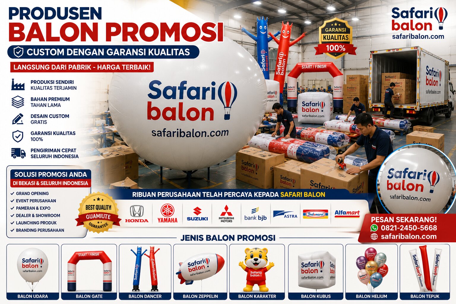 Produsen Balon Promosi Custom dengan Garansi Kualitas