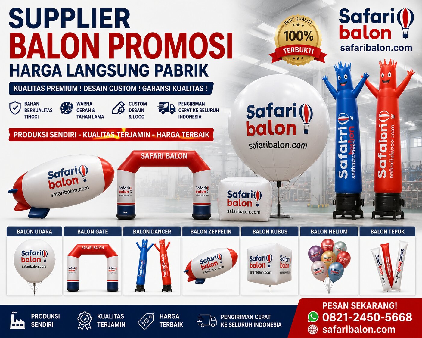 Supplier Balon Promosi Harga Langsung Pabrik