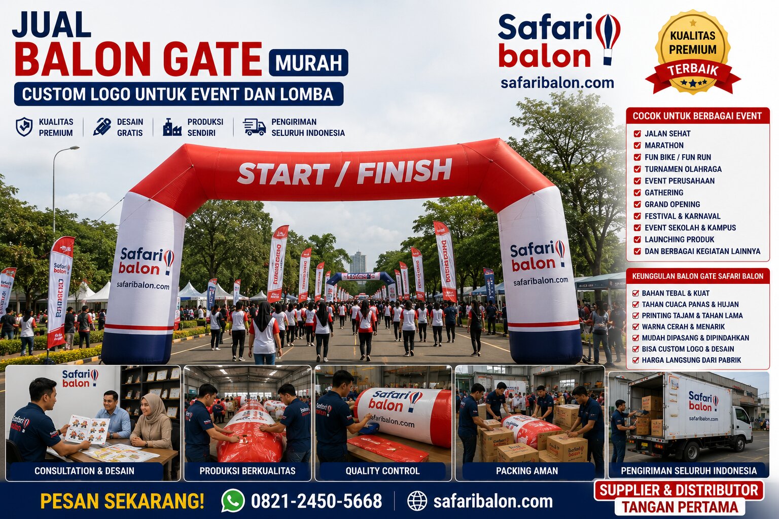 Jual Balon Gate Murah Custom Logo untuk Event dan Lomba