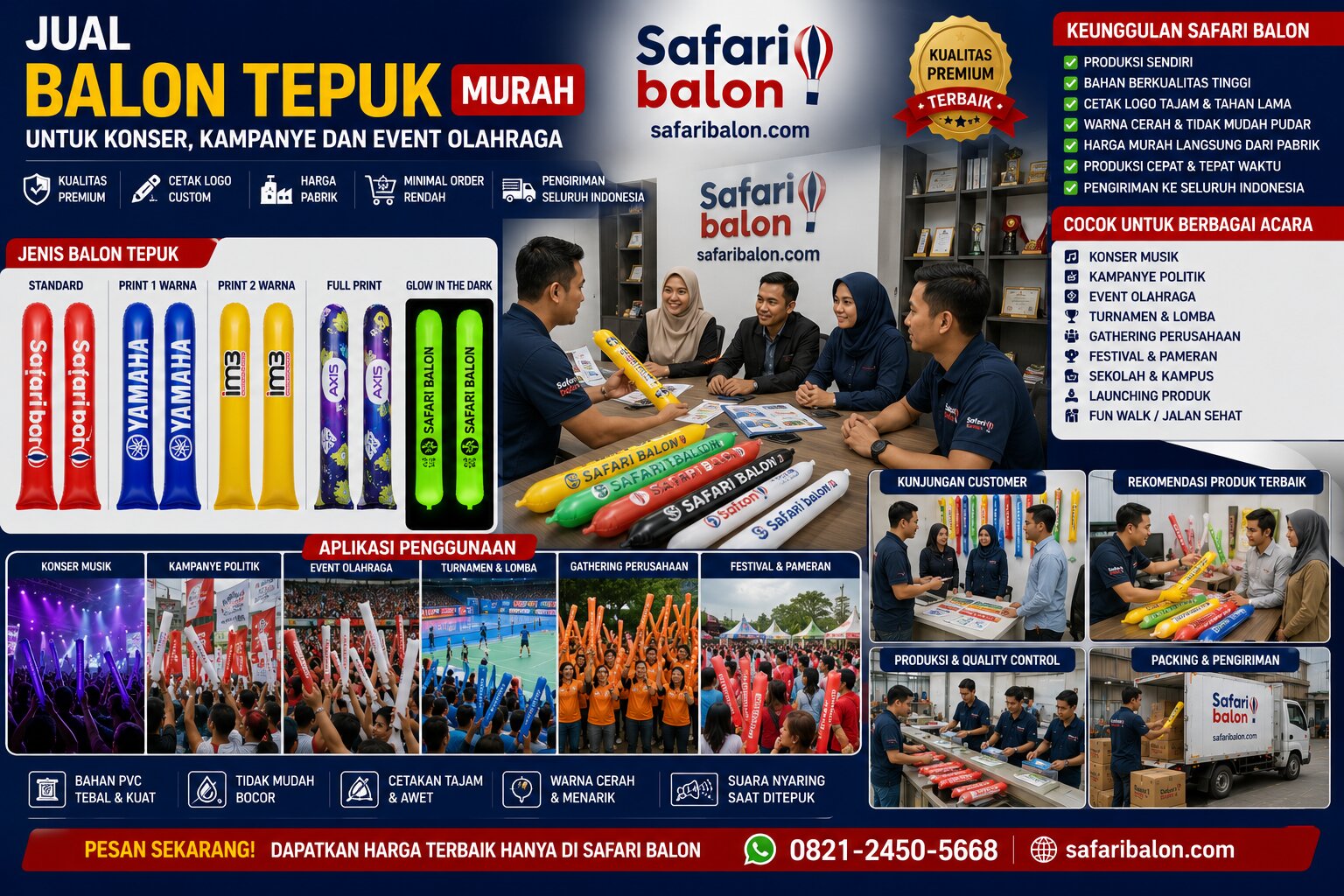 Jual Balon Tepuk Murah untuk Konser, Kampanye dan Event Olahraga