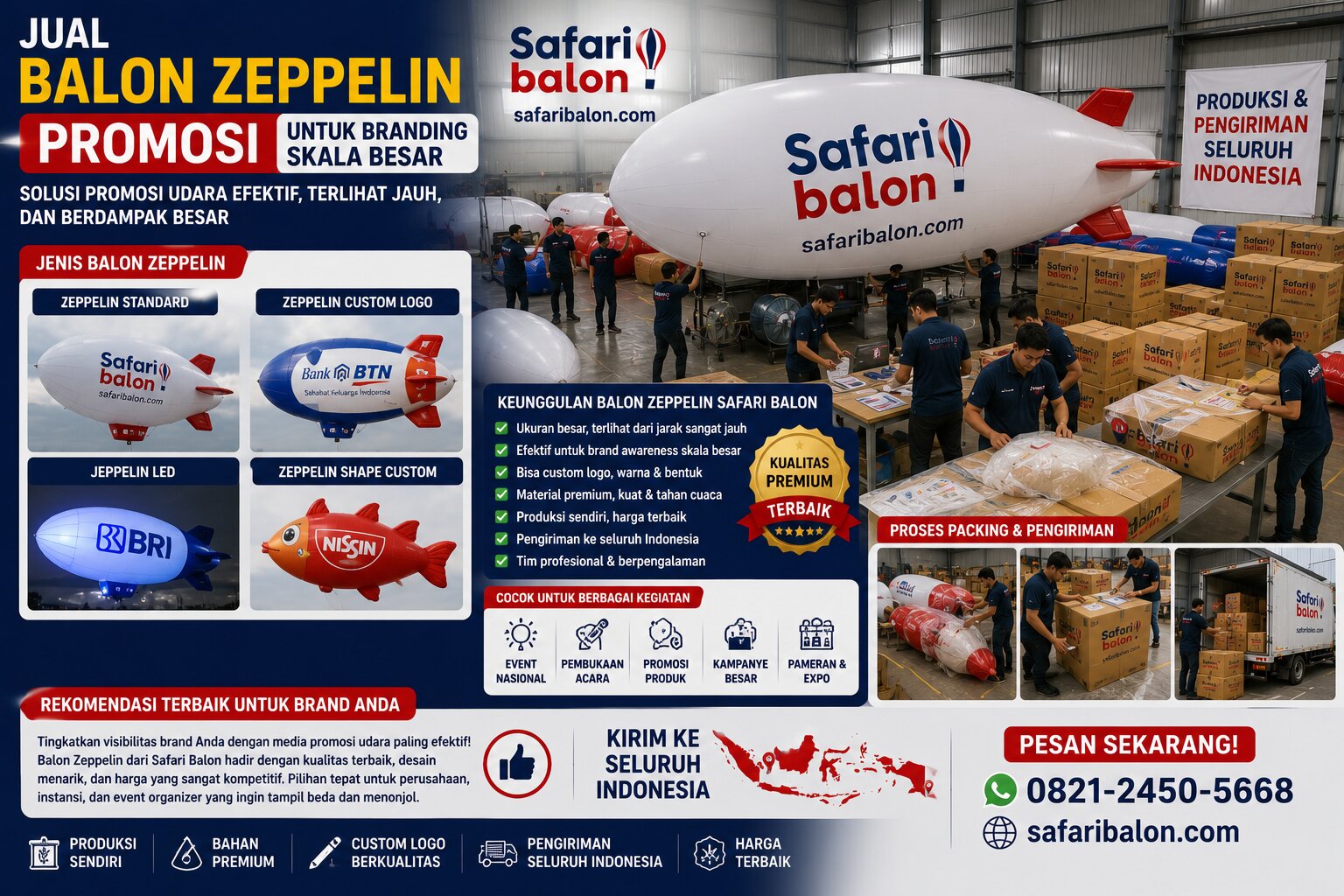 Jual Balon Zeppelin Promosi untuk Branding Skala Besar